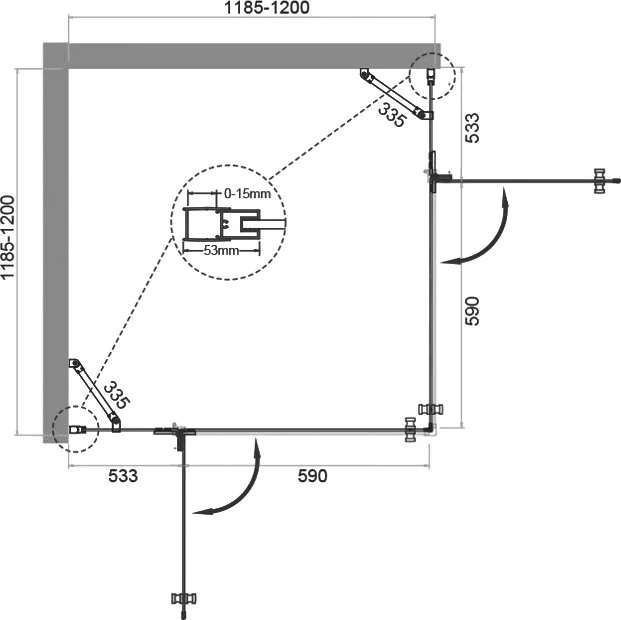 Душевой уголок BelBagno Kraft A-22-120-C-Cr Sancos — официальный сайт