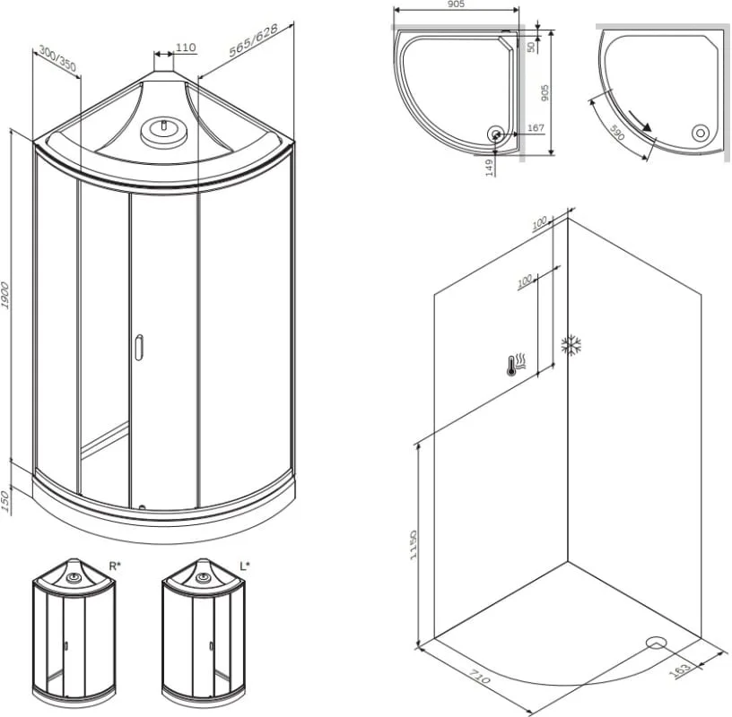 Душевая кабина AM.PM X-Joy W88C-401-090WT, с крышей, белый Sancos — официальный сайт