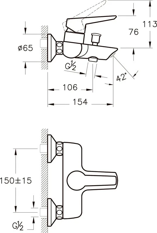 Смеситель для ванны с душем VitrA Matrix Solid S A42444EXP Sancos — официальный сайт