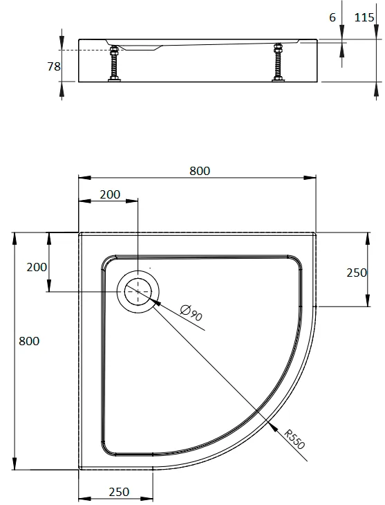 Поддон для душа Radaway Doros A Compact 80x80 Sancos — официальный сайт