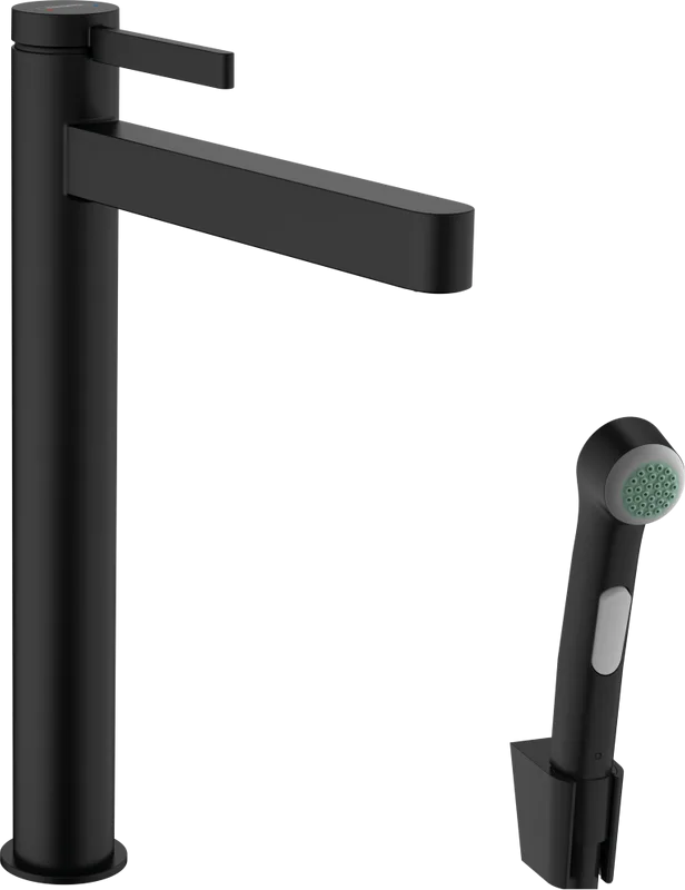 Смеситель для раковины Hansgrohe Finoris 260 76220670 с гигиеническим душем, матовый черный Sancos — официальный сайт