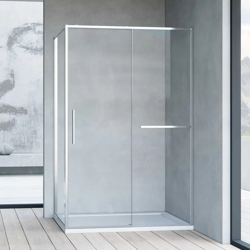 Душевой уголок Vincea Slim Soft VSR-1SS1012CL 120x100, профиль хром, стекло прозрачное Sancos — официальный сайт