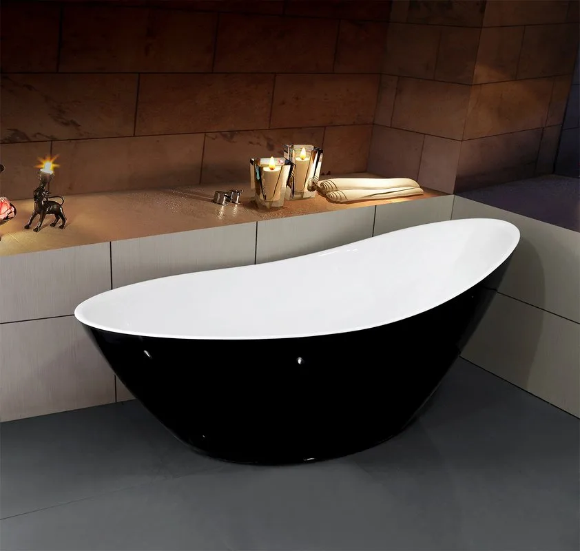 Акриловая ванна Esbano London 180x80 см, отдельностоящая, black, овальная Sancos — официальный сайт