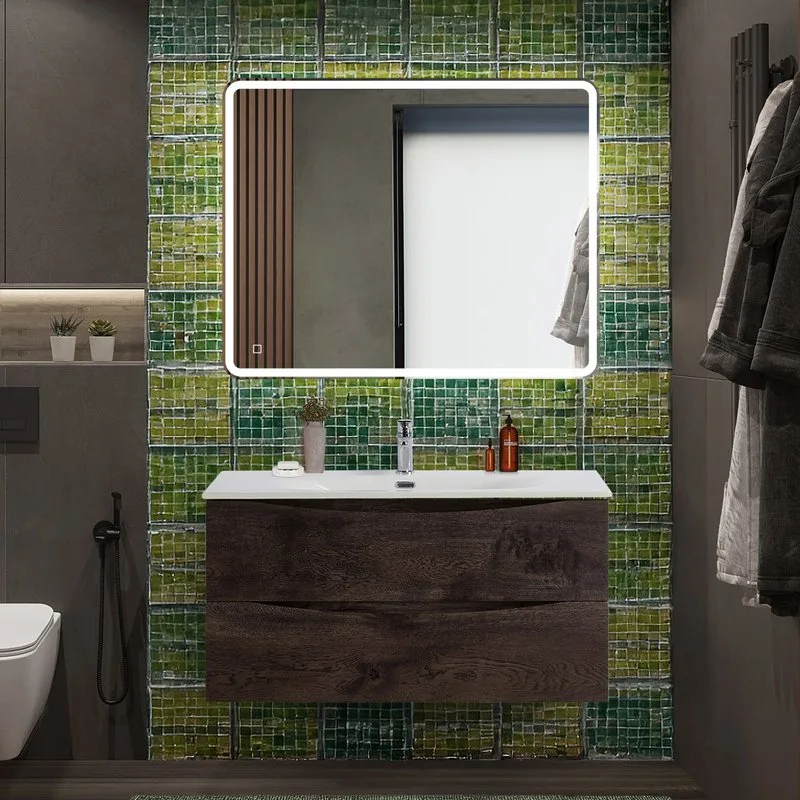 Тумба под раковину без столешницы BelBagno Marino-cer-n 100 подвесная, rovere nature grigio Sancos — официальный сайт