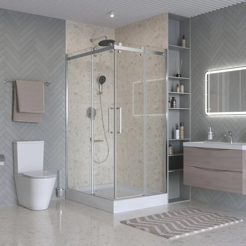Душевой уголок BelBagno Marino 2 AH-2-120/90-C-CR 120x90, профиль хром, стекло прозрачное Sancos — официальный сайт