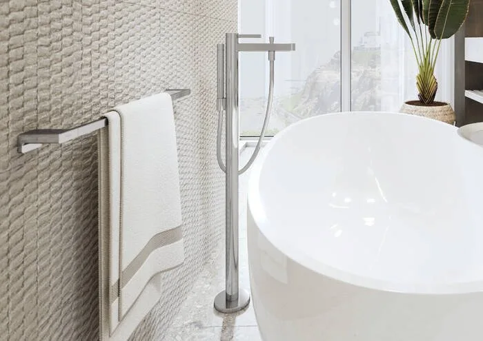 Напольный смеситель для ванны с душем Hansgrohe Finoris 76445000, хром Sancos — официальный сайт