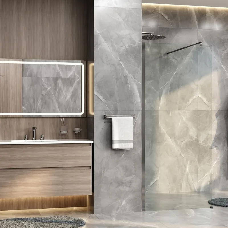 Душевая перегородка Wasserkraft Rur 30W 90 см, профиль хром, стекло прозрачное Sancos — официальный сайт
