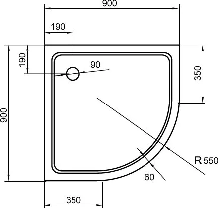 Поддон для душа Cezares Tray TRAY-A-R-90-550-15-W-W0 Sancos — официальный сайт