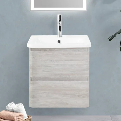 Тумба под раковину без столешницы BelBagno Albano-Cer 60 подвесная, rovere vintage bianco Sancos — официальный сайт