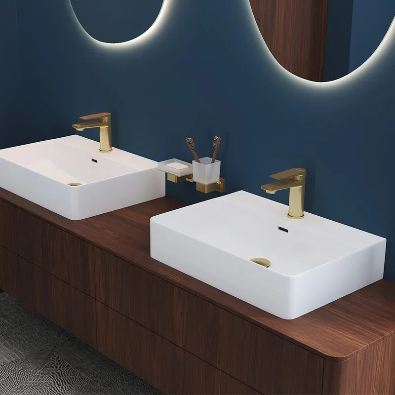 Смеситель Aqueduto Linha LIN0250, шлифованное золото Sancos — официальный сайт