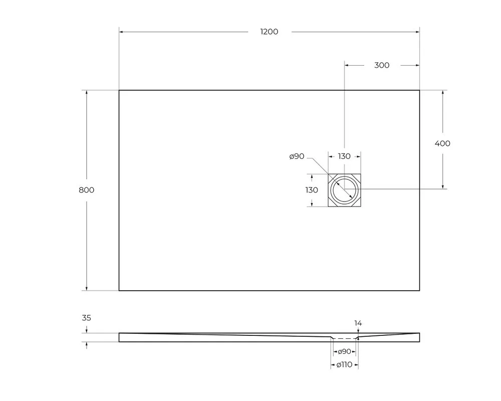 Поддон для душа BelBagno Uno TRAY-MR-UNO-AH-120/80-35-NERO-NO 120х80, черный матовый, с сифоном Sancos — официальный сайт