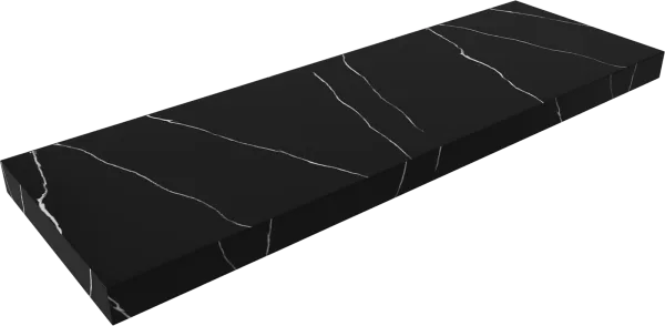 Столешница в ванную под раковину Armadi Art Flat Nero Marquina 140 с кронштейнами Sancos — Оригинал
