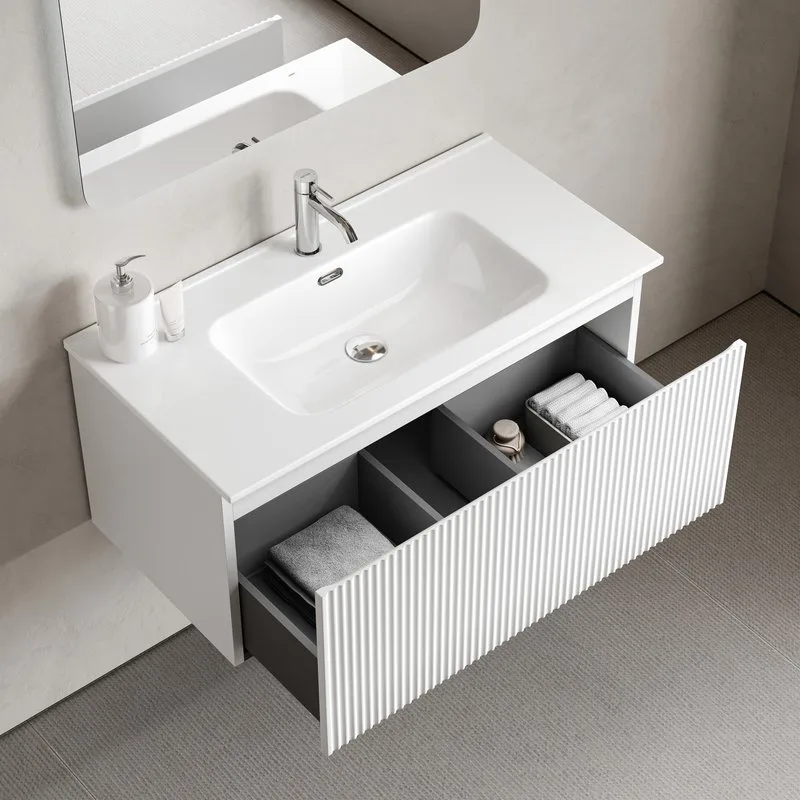 Тумба под раковину Sancos Snob R 1.0 90 подвесная Bianco (белый), SNR1.090W Sancos — официальный сайт