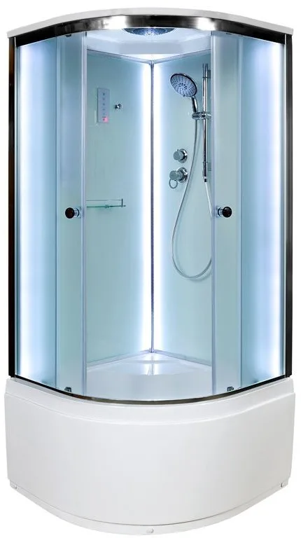Душевая кабина DTO D80S LED (80х80х220), высокий поддон  (50 см), профиль хром, матовое стекло (4 мм Sancos — официальный сайт