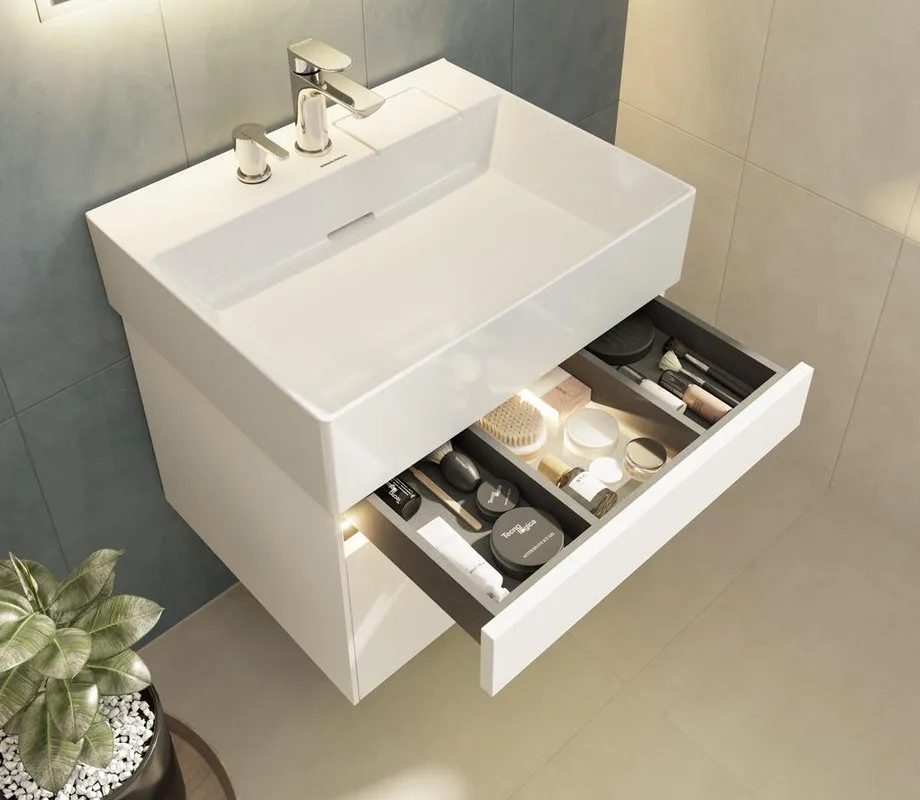 Тумба под раковину без столешницы KERAMA MARAZZI Logica 60 подвесная, белоснежная Sancos — официальный сайт