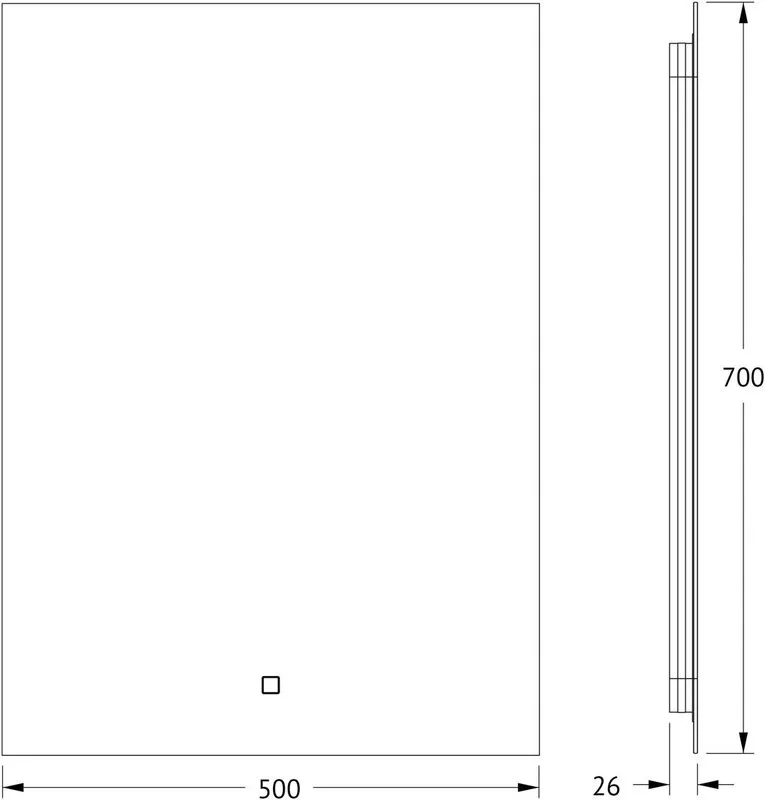 Зеркало Defesto Glow DF 2504S 50х70 с LED-подсветкой, 4 500 K, сенсорный выключатель