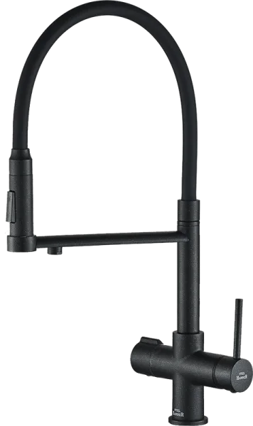 Смеситель для кухни Steel Hammer SH 2003 BLACK черный, с гибким изливом