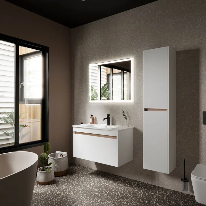 Тумба с раковиной Sancos Smart 90 см белый глянец Sancos — официальный сайт