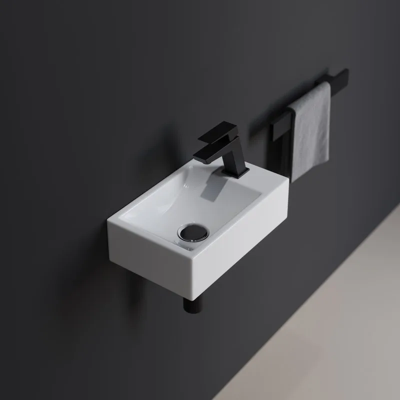 Раковина маленькая в туалет Berges Small 37x23 правый, глянцевый белый Sancos — официальный сайт