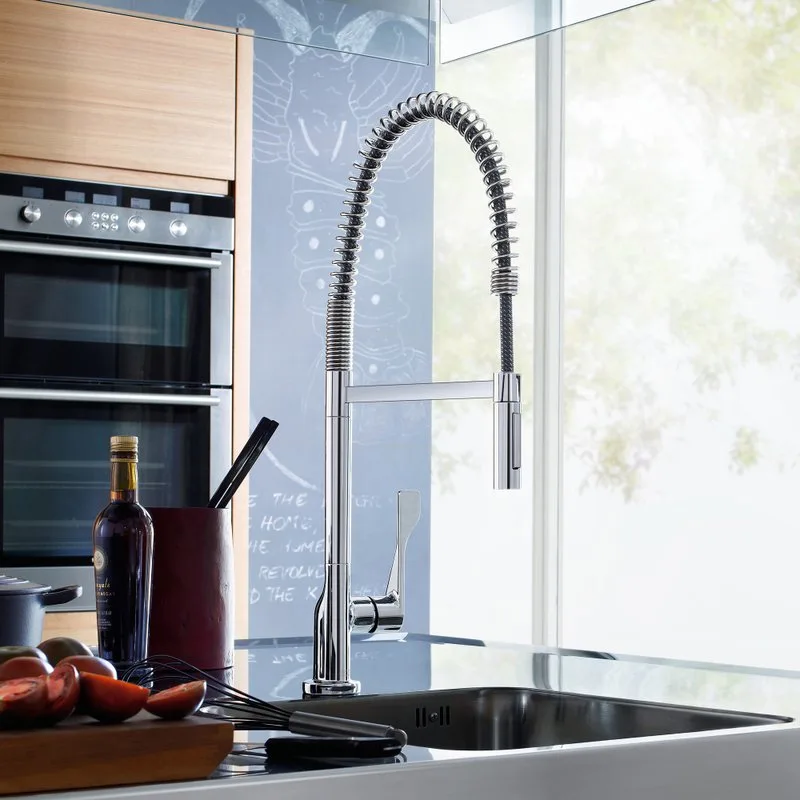 Смеситель для кухни Axor Citterio Semi-Pro 39840000 хром, с гибким изливом Sancos — официальный сайт