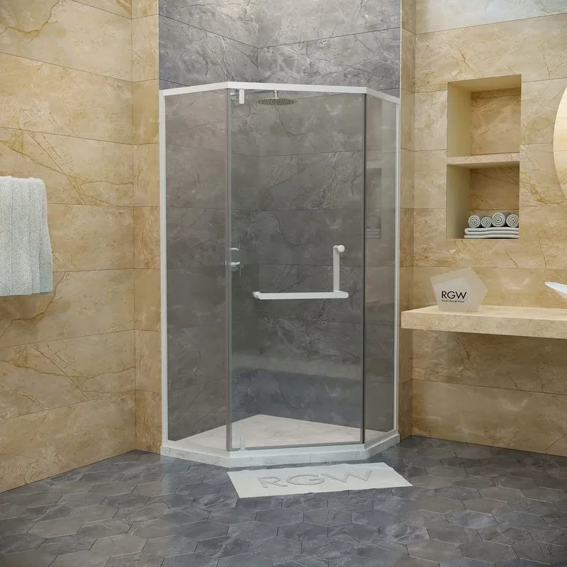 Душевой уголок RGW Hotel HO-084-W 90x90x195 см, профиль белый, стекло прозрачное Sancos — официальный сайт