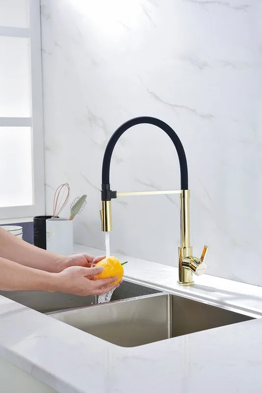 Смеситель для кухни Paulmark Halt Ha214021-G золото, с гибким изливом Sancos — официальный сайт