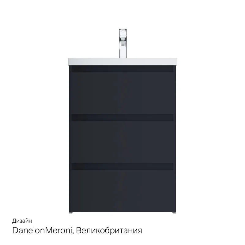 Тумба под раковину без столешницы AM.PM Gem S 60 графит матовый, напольная, с 3 ящиками Sancos — официальный сайт