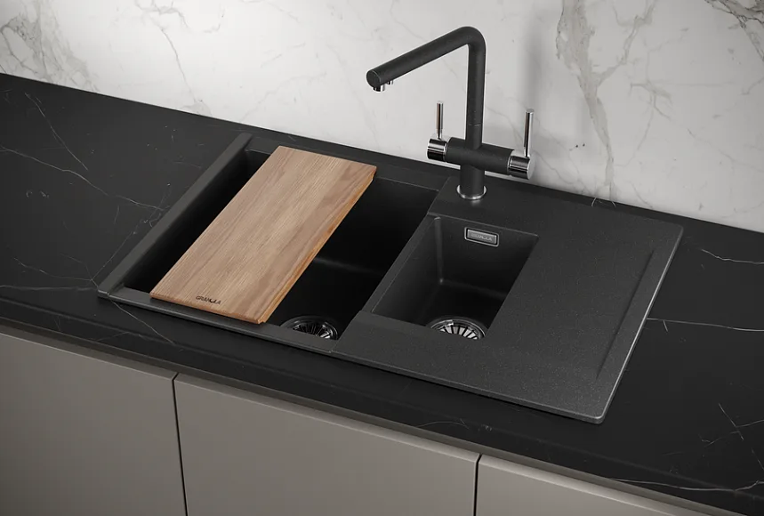 Мойка кухонная Granula Estetica 7808, черный Sancos — официальный сайт