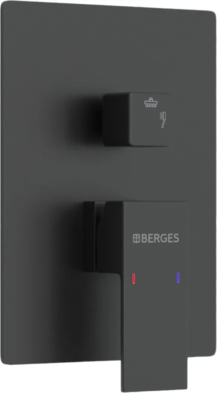 Душевой комплект Berges Nardis 2S 071002, С ВНУТРЕННЕЙ ЧАСТЬЮ, черный матовый Sancos — официальный сайт