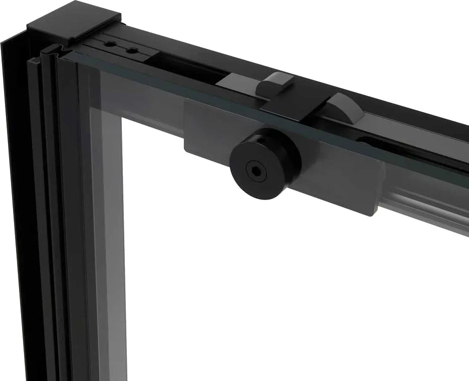 Душевая дверь в нишу Vincea Slim Soft 110 см, профиль черный, стекло прозрачное Sancos — официальный сайт