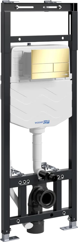 Система инсталляции для унитазов Wasserkraft Alme 15TLT.010.ME.PG04, с кнопкой смыва золото Sancos — официальный сайт