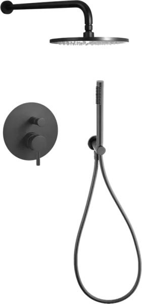Душевой комплект Paffoni Light KITLIG015NO, С ВНУТРЕННЕЙ ЧАСТЬЮ, черный Sancos — Оригинал
