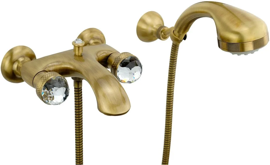 Смеситель для ванны с душем Migliore Axo Swarovski 18476, бронза Sancos — официальный сайт