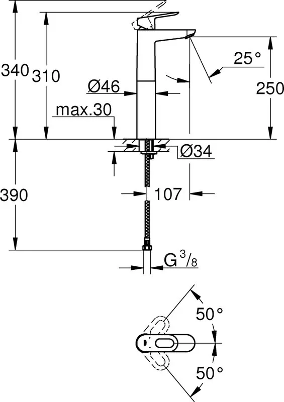 Смеситель для раковины Grohe BauLoop 23764000 Sancos — официальный сайт