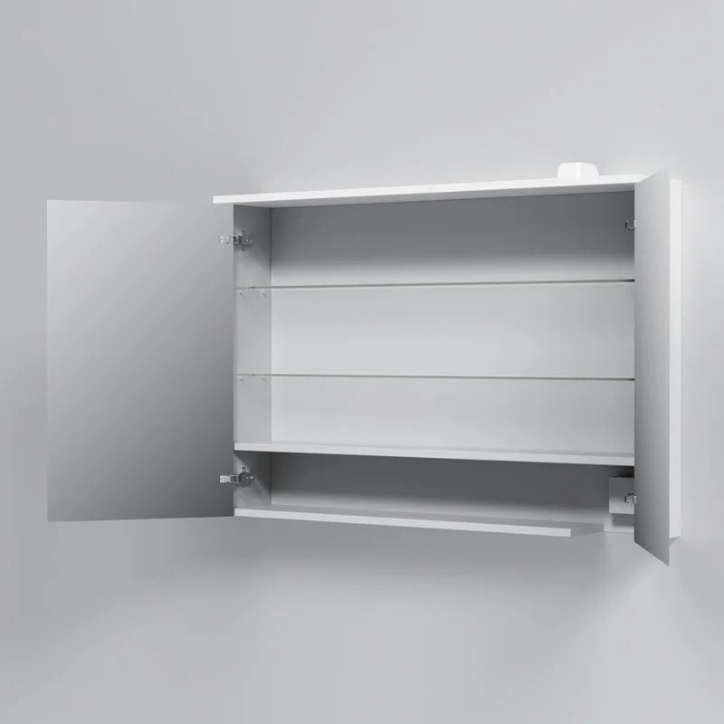 Зеркало-шкаф AM.PM Spirit V2.0 100 с LED-подсветкой, белый глянец Sancos — официальный сайт