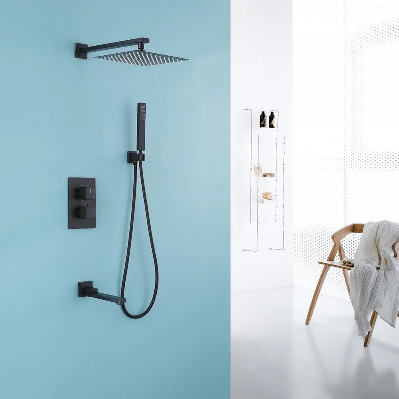 Душевой комплект Abber Daheim AF8250B, С ВНУТРЕННЕЙ ЧАСТЬЮ, черный матовый Sancos — официальный сайт