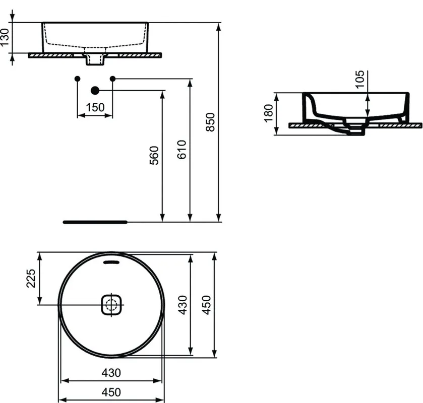 Накладная раковина Ideal Standard Strada II T296101 Sancos — официальный сайт