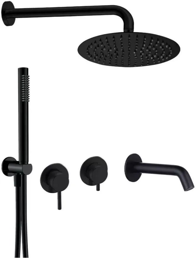Душевой комплект AQUAme AQM8408BM, С ВНУТРЕННЕЙ ЧАСТЬЮ, черный матовый Sancos — официальный сайт
