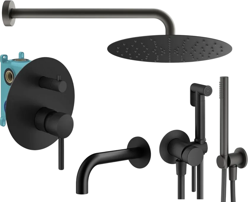 Комплект для ванной Plumberia Selection Ixo KITZXO19NO60 С ВНУТРЕННЕЙ ЧАСТЬЮ, черный матовый Sancos — официальный сайт