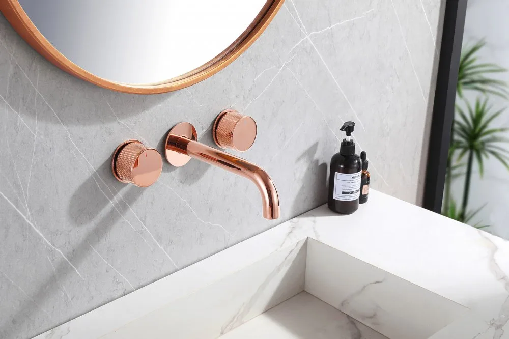 Смеситель для раковины Abber Wasser Kreis AF81122RG, С ВНУТРЕННЕЙ ЧАСТЬЮ, розовое золото Sancos — официальный сайт