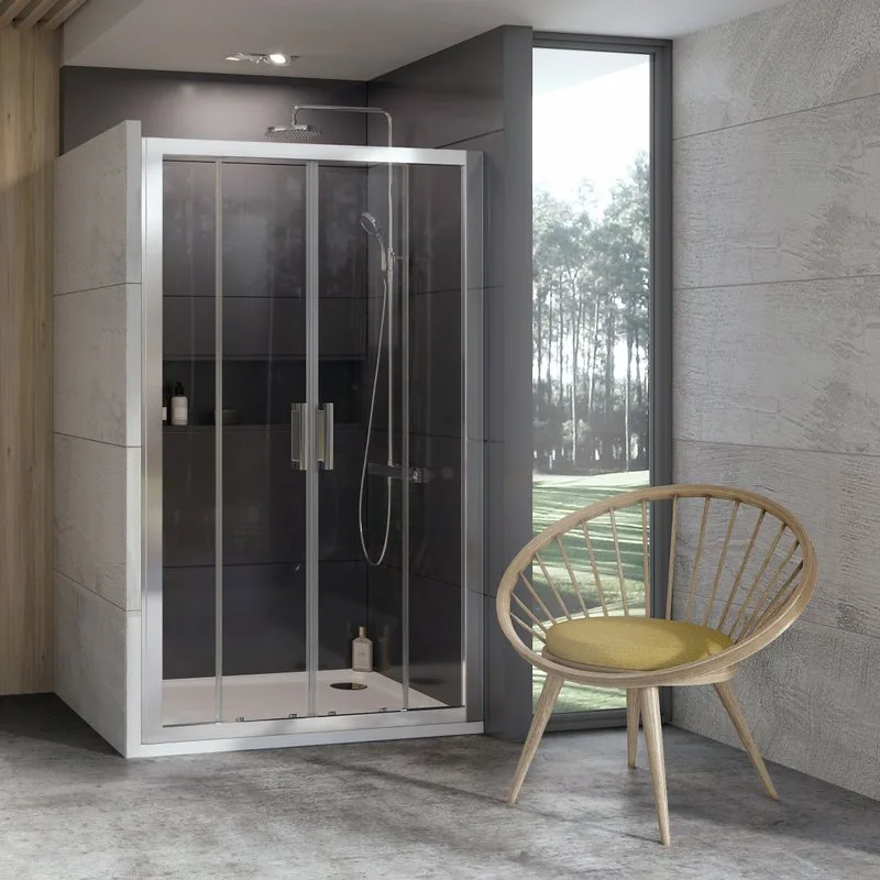 Душевая дверь в нишу Ravak 10° 10DP4-180 Transparent, профиль сатин Sancos — официальный сайт