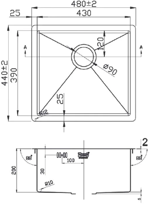 Мойка кухонная Zorg Light ZL R 480440 Sancos — официальный сайт
