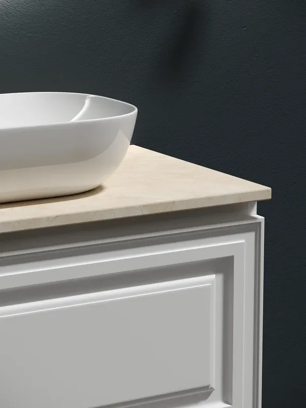 Тумба с раковиной Sancos Very 80 см, bianco, столешница бежевая, раковина CN6009 Sancos — официальный сайт