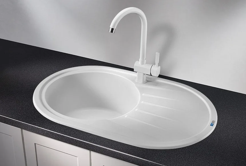 Мойка кухонная Granula Standart 7601, белый Sancos — официальный сайт