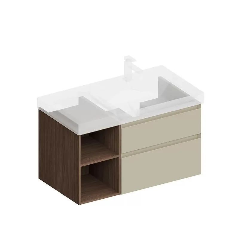 Тумба под раковину без столешницы KERAMA MARAZZI Cubo 90, правая подвесная, с ящиками и полкой, лимо Sancos — официальный сайт