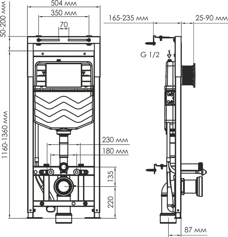 Система инсталляции для унитазов Wasserkraft Alme 15TLT.010.ME.CH04, с кнопкой смыва хром Sancos — официальный сайт