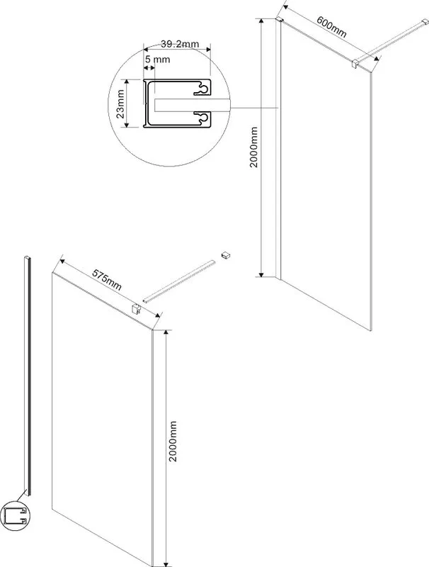 Душевая перегородка Vincea Walk-in VSW-1H600CLGM 60 см, профиль вороненая сталь, стекло прозрачное Sancos — официальный сайт