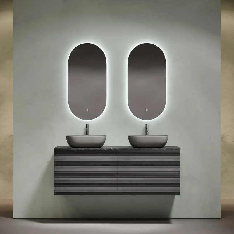 Тумба с раковиной Sancos Folk 140 grey soft, столешница черный мрамор TT140A1X, раковина CN6009MDH Sancos — официальный сайт