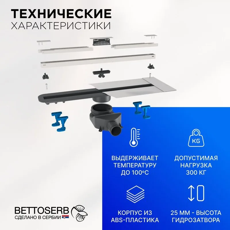 Душевой трап (лоток) BETTOSERB Slim 750, с решеткой Sancos — официальный сайт