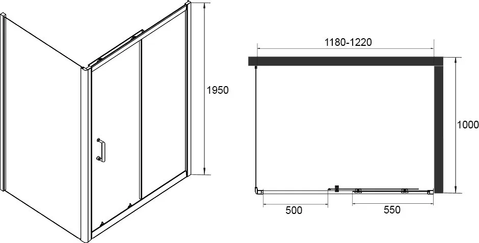 Душевой уголок RGW Passage PA-14+100 см (118-122)x100x195 профиль хром, стекло прозрачное Sancos — официальный сайт